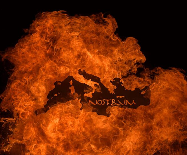 map made of a fire effect