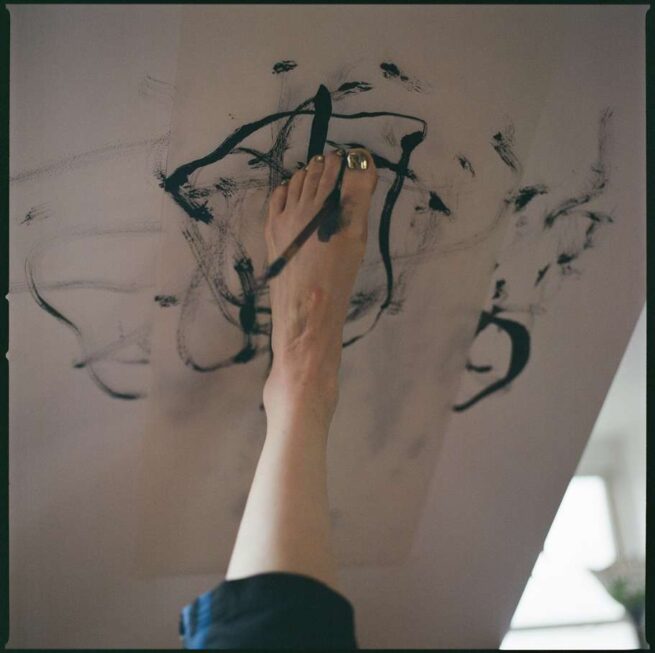 feet drawing on paper