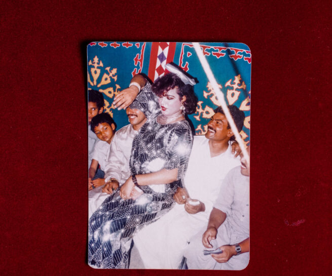 portrait of a person dressed with shinny clothes