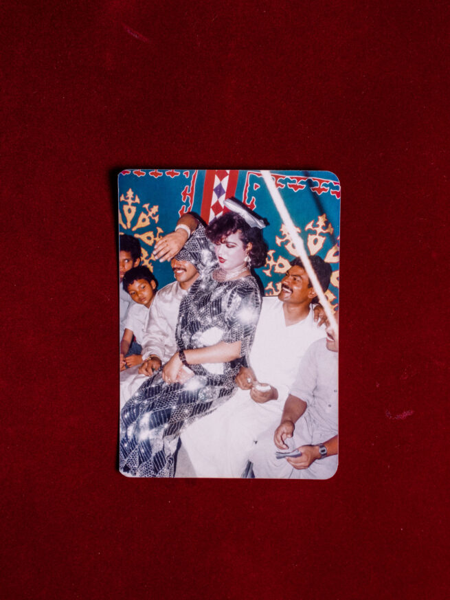 portrait of a person dressed with shinny clothes