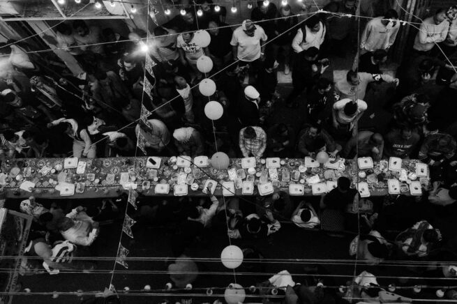 people eating on an iftar in cairo