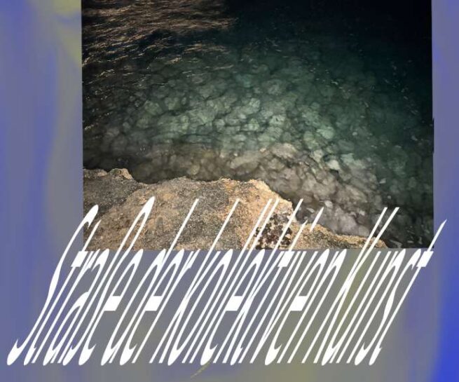 illustrated poster with a photo os water