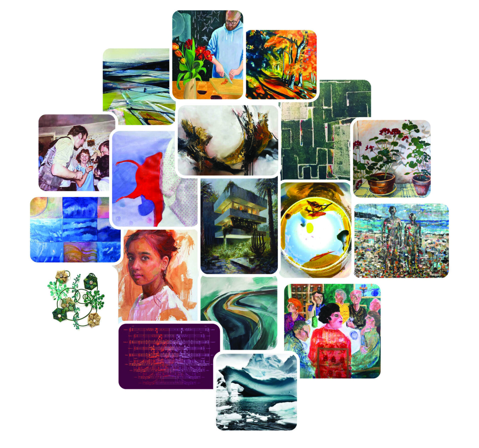 collage of different paintings
