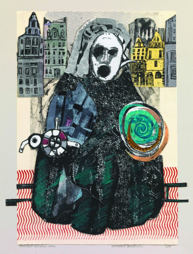 drawing of a fugure wearing dark
