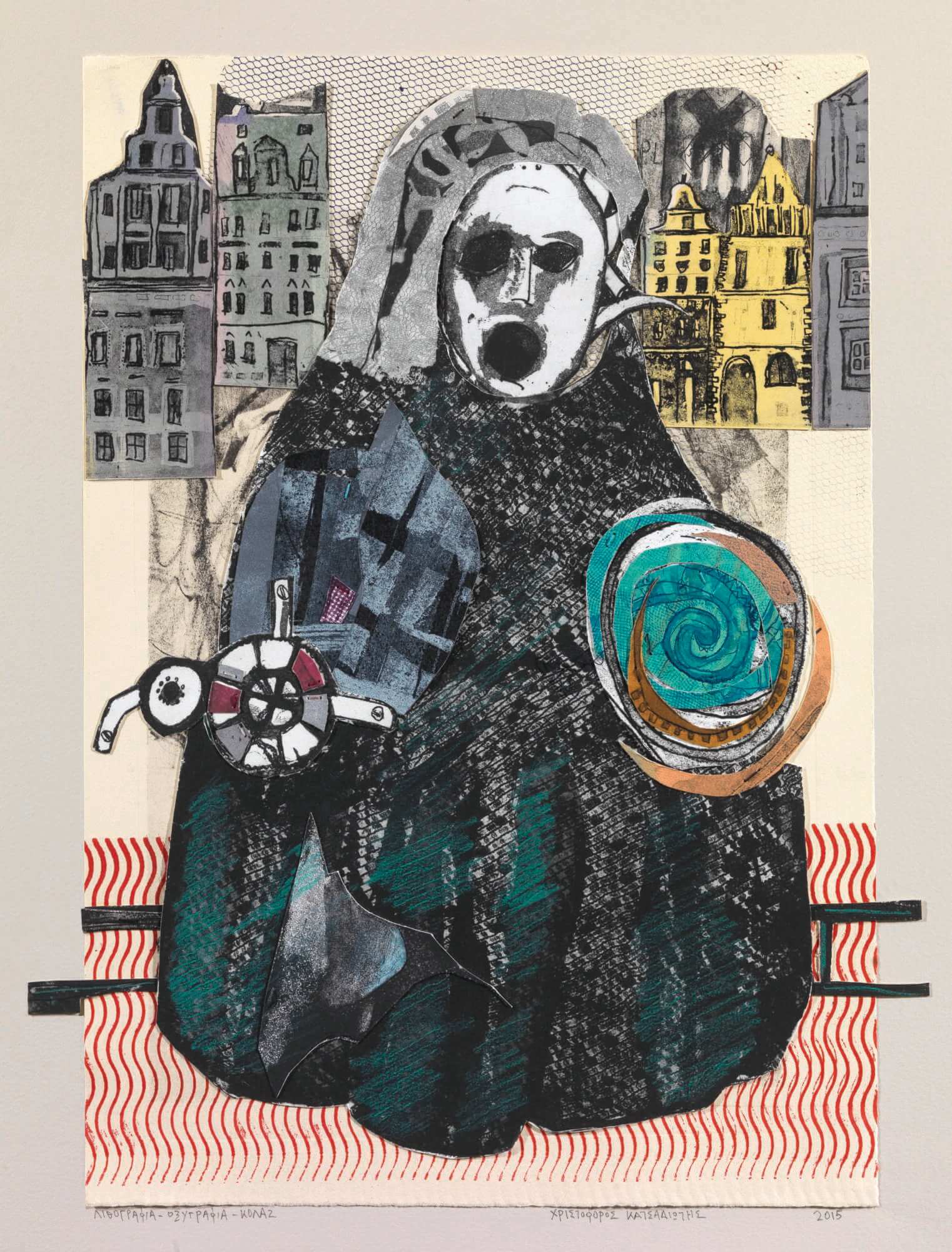 drawing of a fugure wearing dark