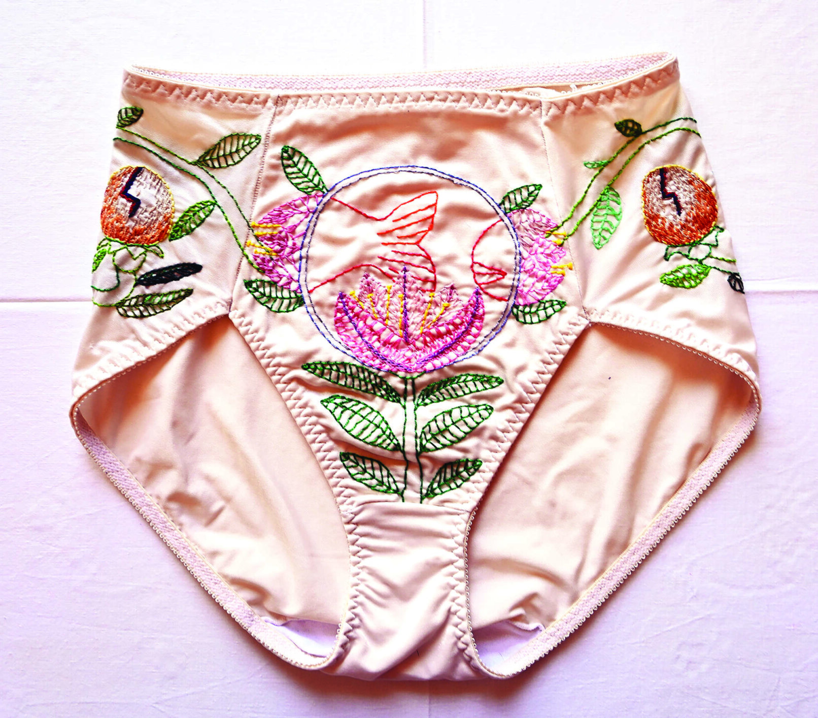 a sleeper with embroidery