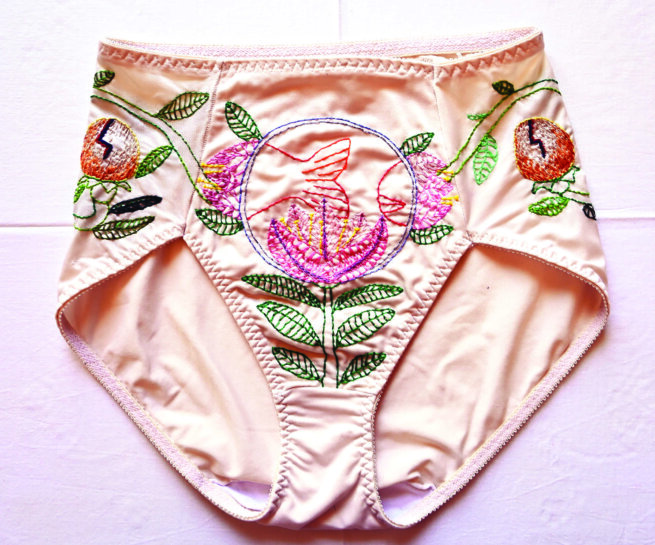 a sleeper with embroidery