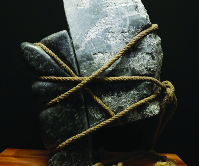 a rock with rope