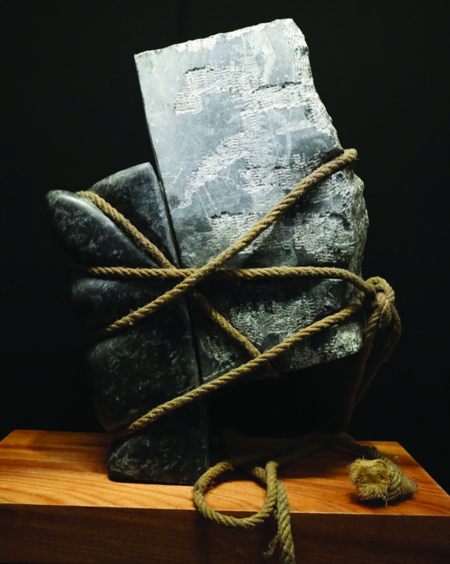 a rock with rope
