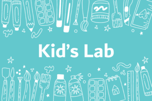 kids lab 2 kid's lab banner showing illustrations of brushes and colour tubes